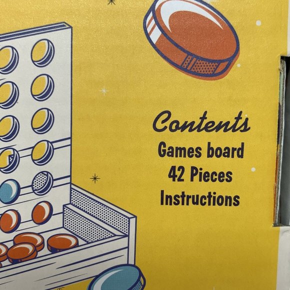 Four in a Row Wooden Checkers Game Fun Family Game Night Ridley's Retro - Picture 4 of 4